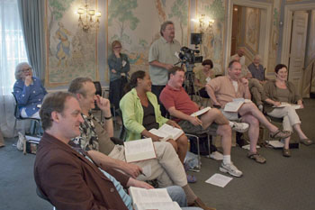 Fellows enjoy a master class in the Drawing Room at Ten Chimneys.